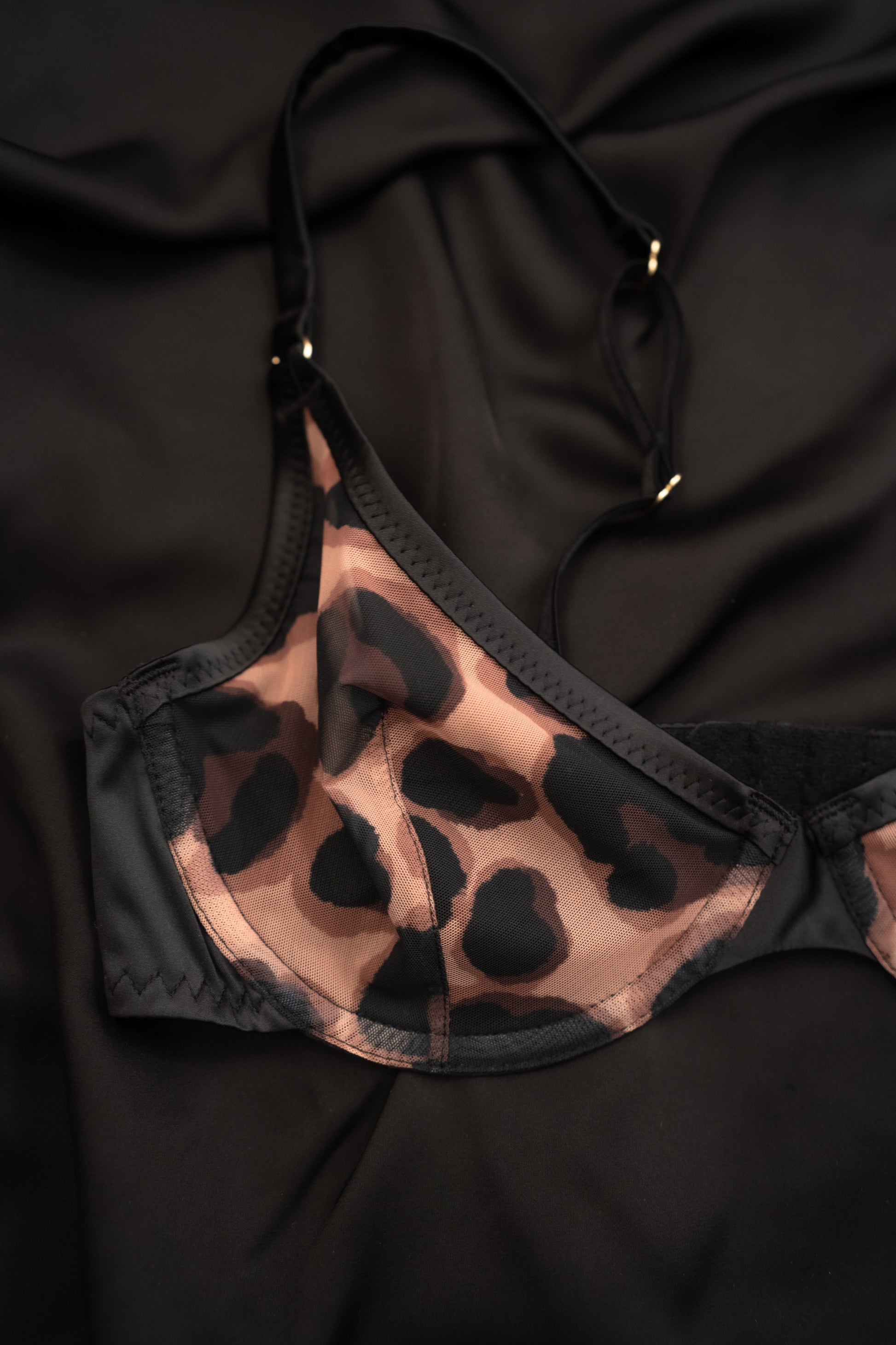Oona Leopard lingerie set animal print sheer handmade design